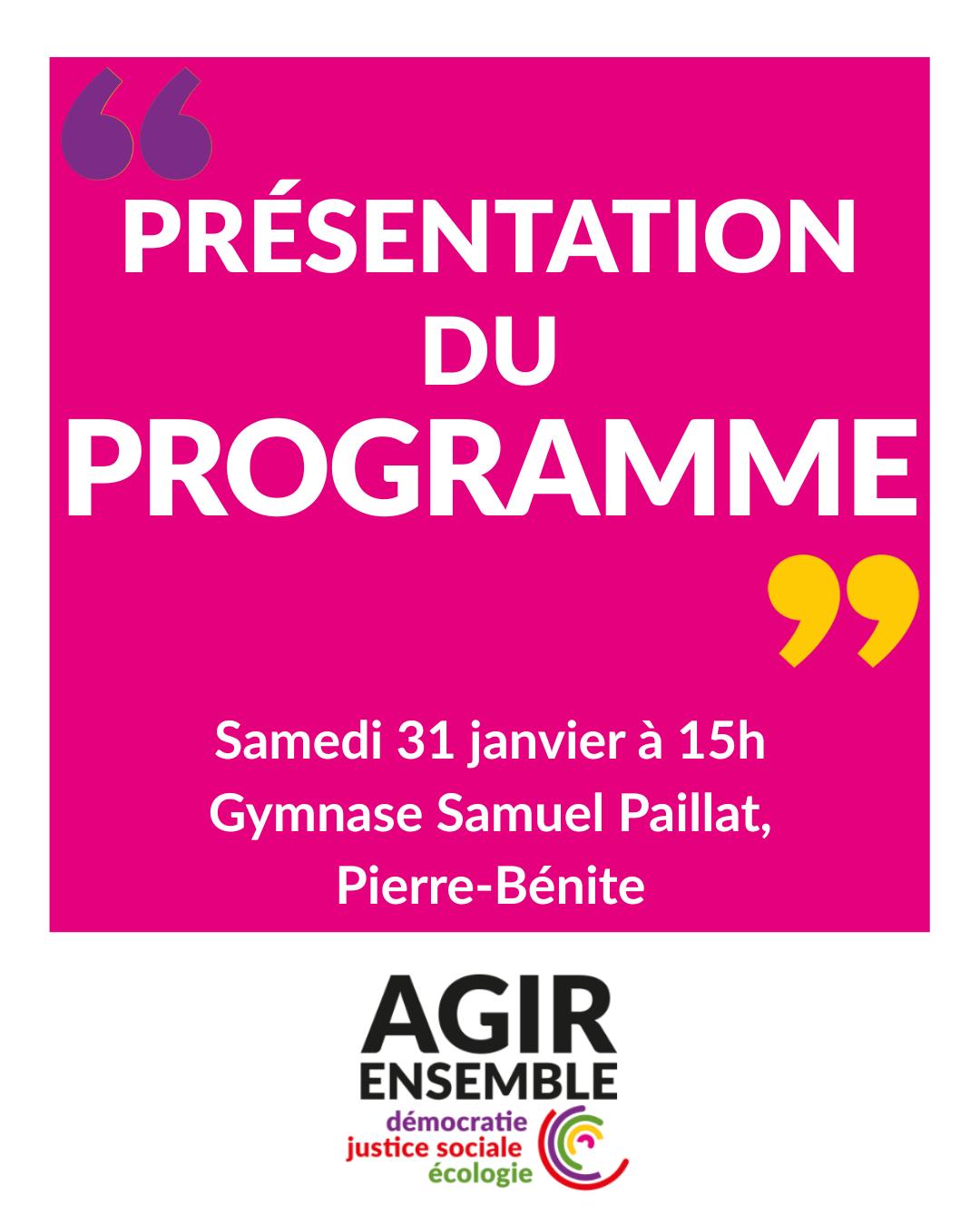 Présentation du programme Agir Ensemble